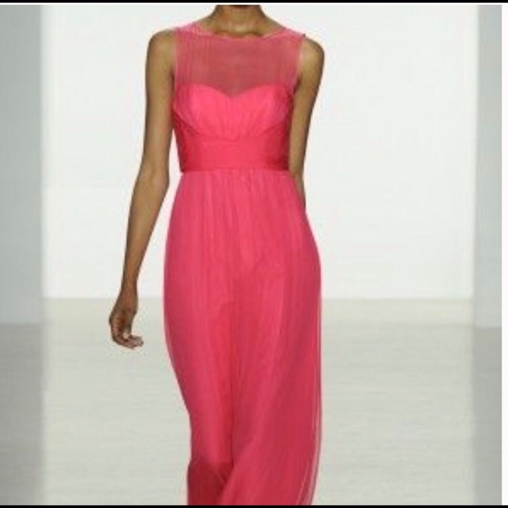 Amsale Pink Chiffon Dress